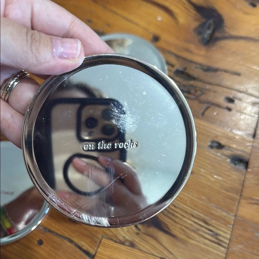 Kate Spade Lenox Silver Mirrored Drink Coaster Set of 4